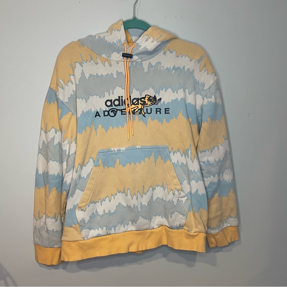 Adidas Adventure Orange Blue White Sweatshirt Size Medium